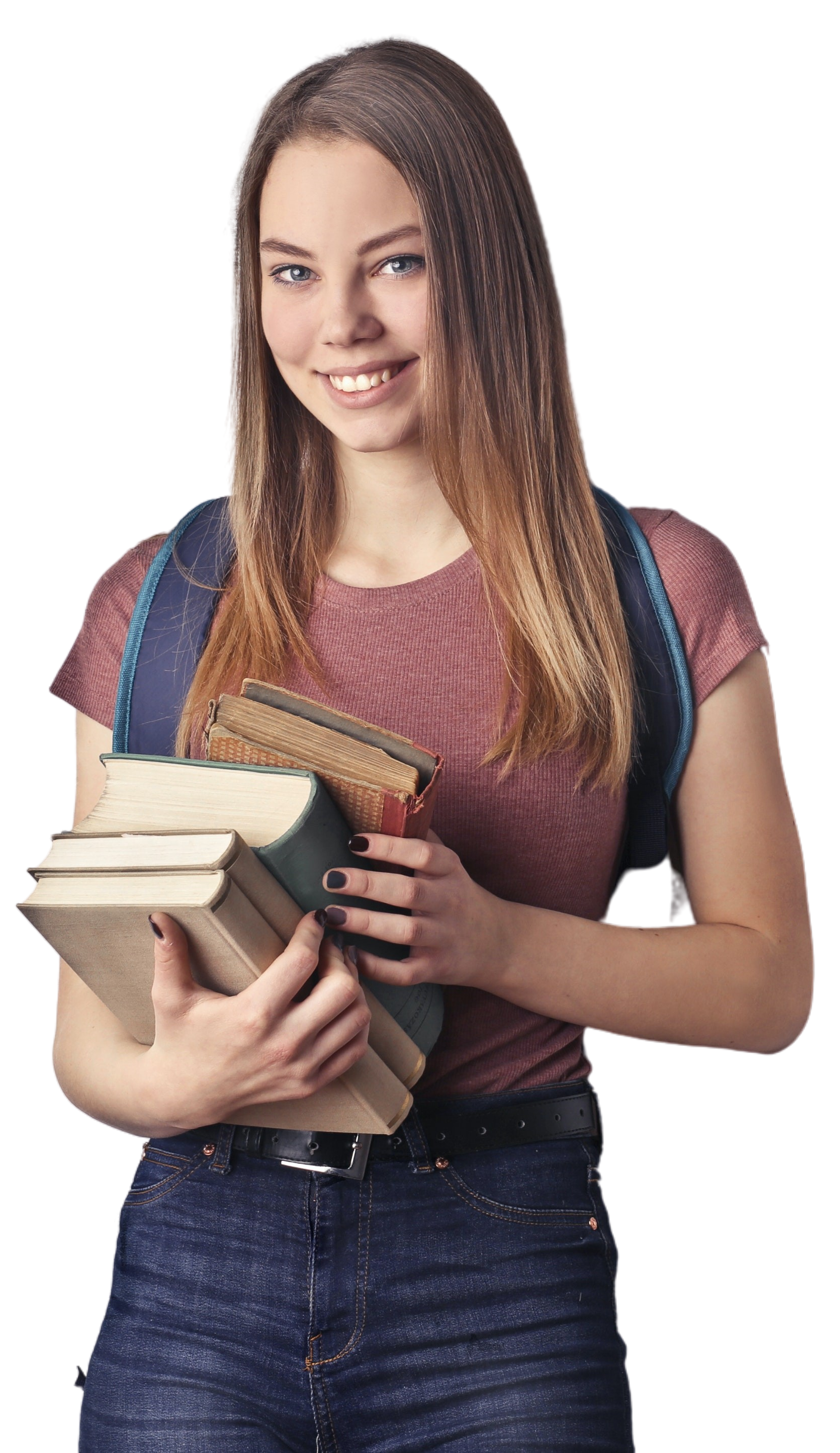 Girl holding books